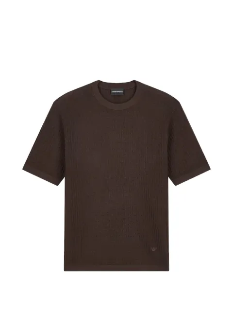 Emporio Armani waffle-knit short-sleeve sweater