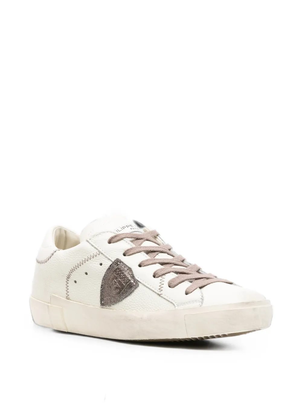 Philippe Model Paris PRSX Low logo-patch panelled sneakers Wit