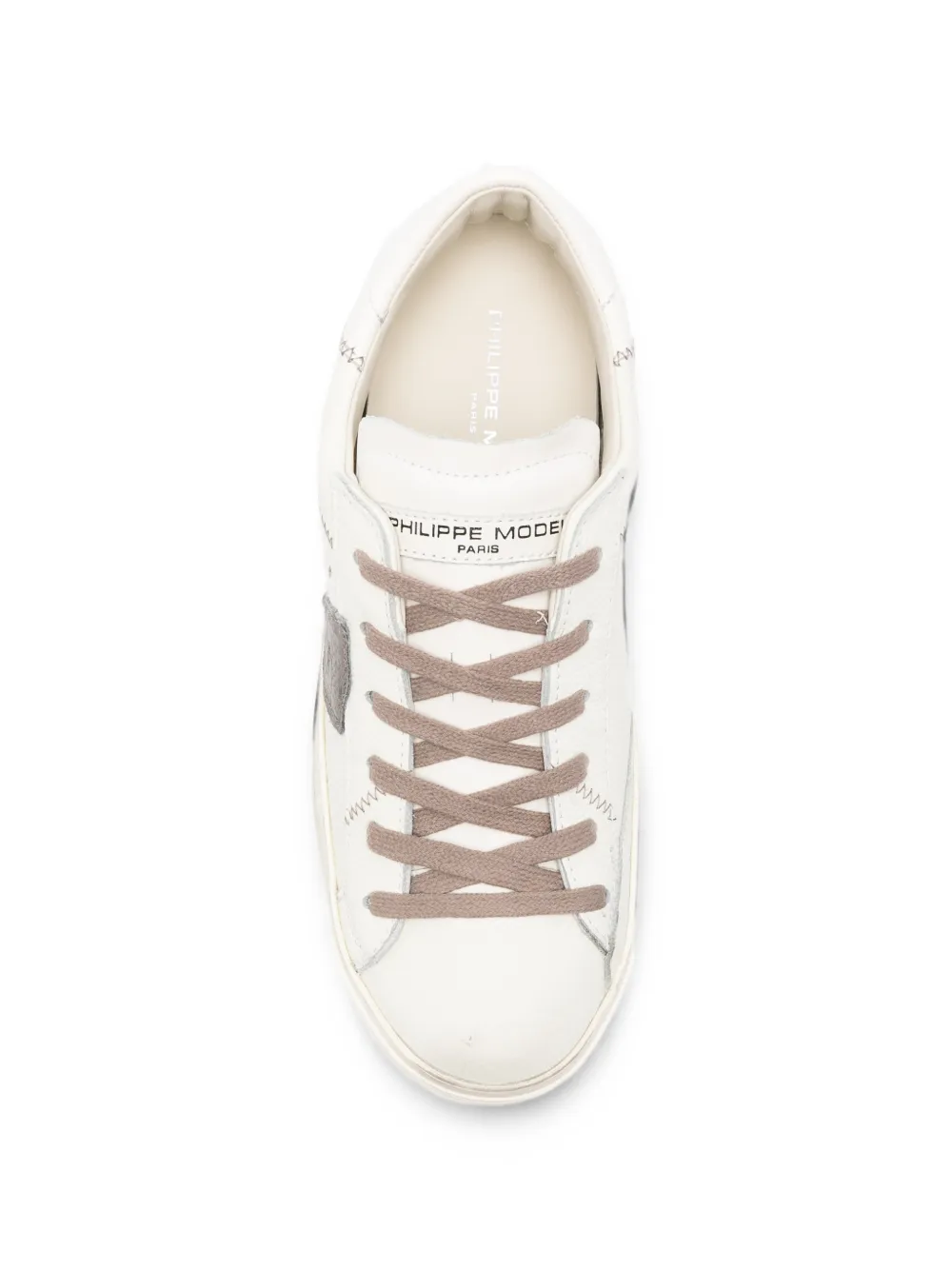 Philippe Model Paris PRSX Low logo-patch panelled sneakers Wit