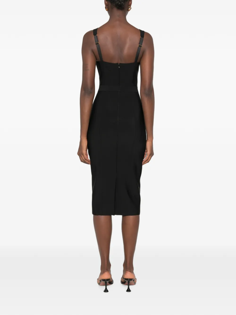 Elisabetta Franchi Midi-jurk met sweetheart hals Zwart