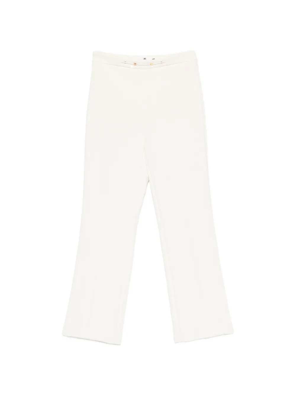 Elisabetta Franchi cropped logo-plaque trousers - Toni neutri
