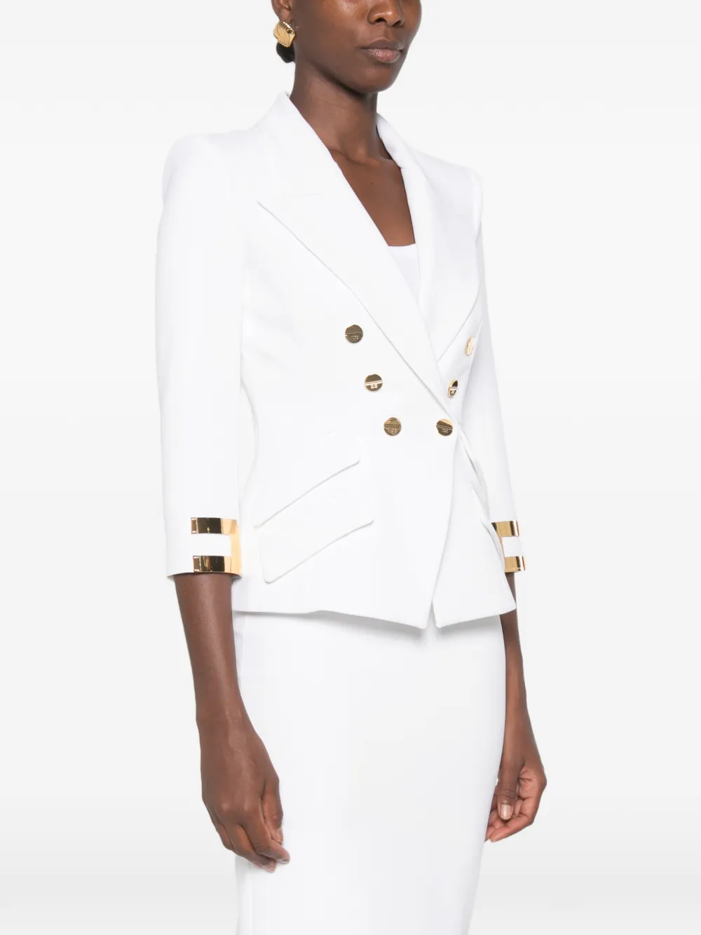 Elisabetta Franchi Jack met cropped mouwen Wit