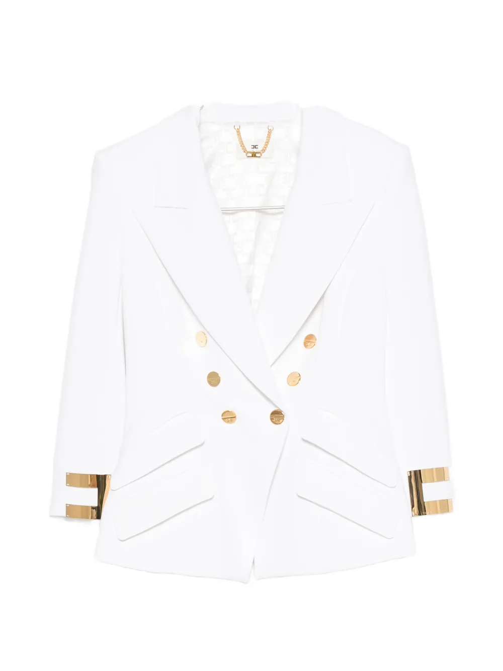 Elisabetta Franchi double-breasted three-quarter sleeve jacket - Bianco