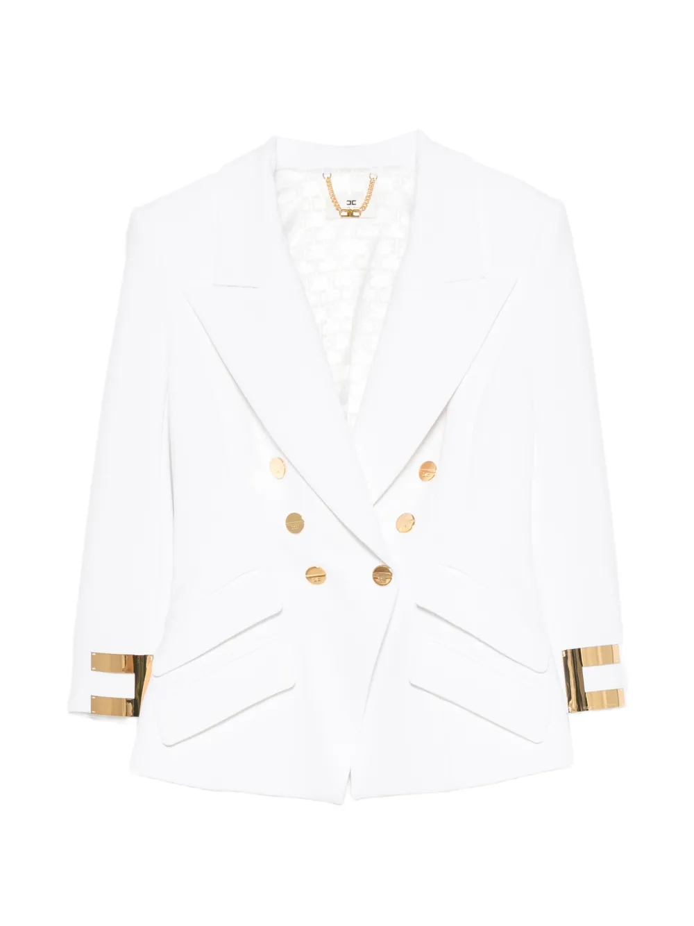 Elisabetta Franchi double-breasted three-quarter sleeve jacket - Weiß