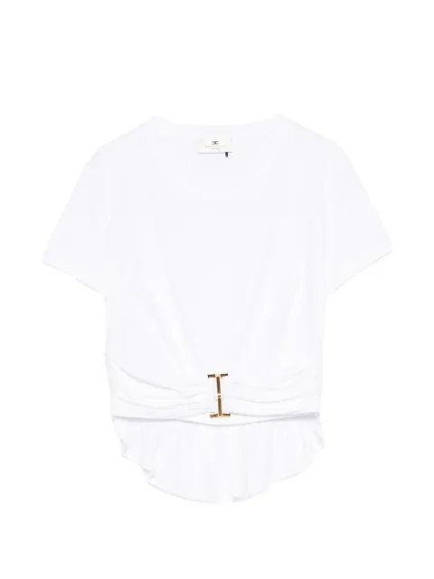 Elisabetta Franchi ruched-waist cotton T-shirt