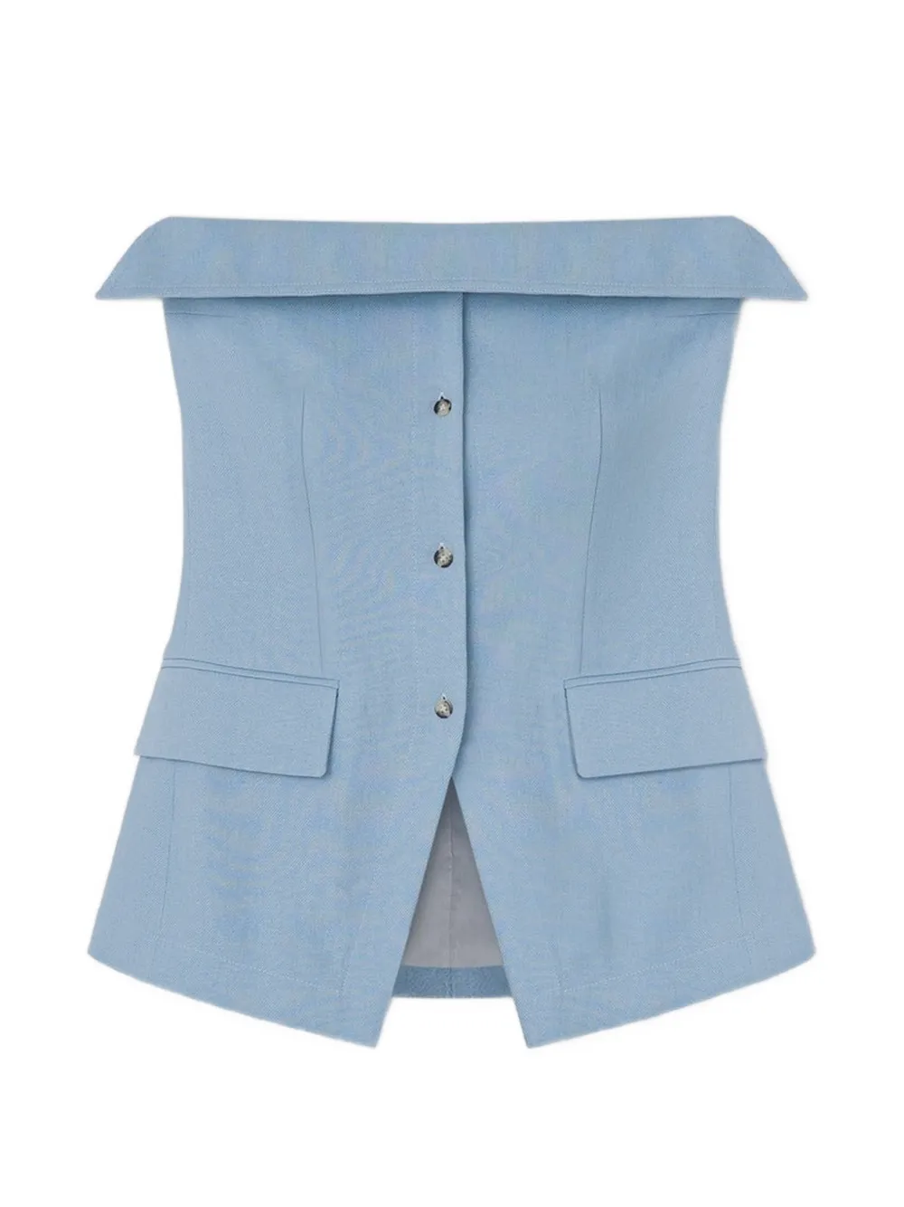 Nanushka Maleah strapless linen blouse - Blu