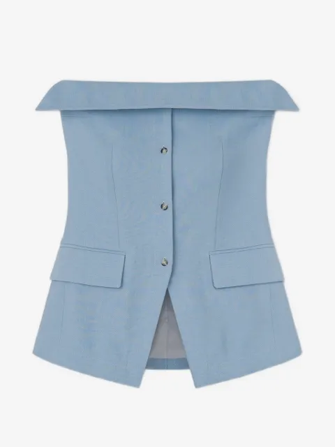 Nanushka Maleah strapless linen blouse