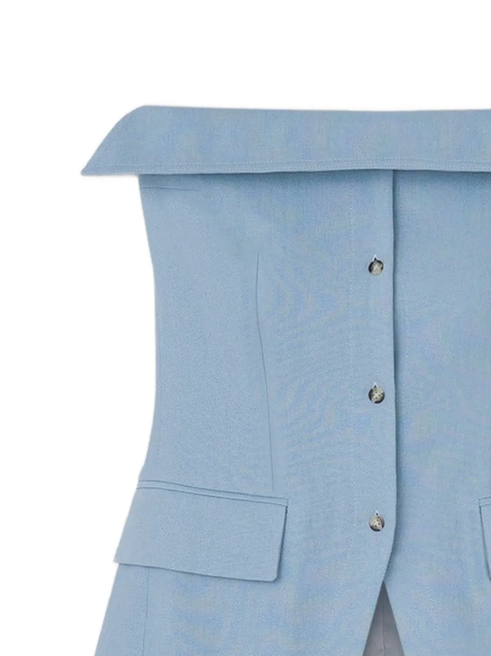 Nanushka Maleah strapless linnen blouse Blauw