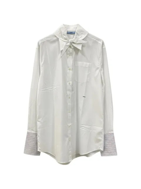 Prada bow-detail long-sleeve blouse