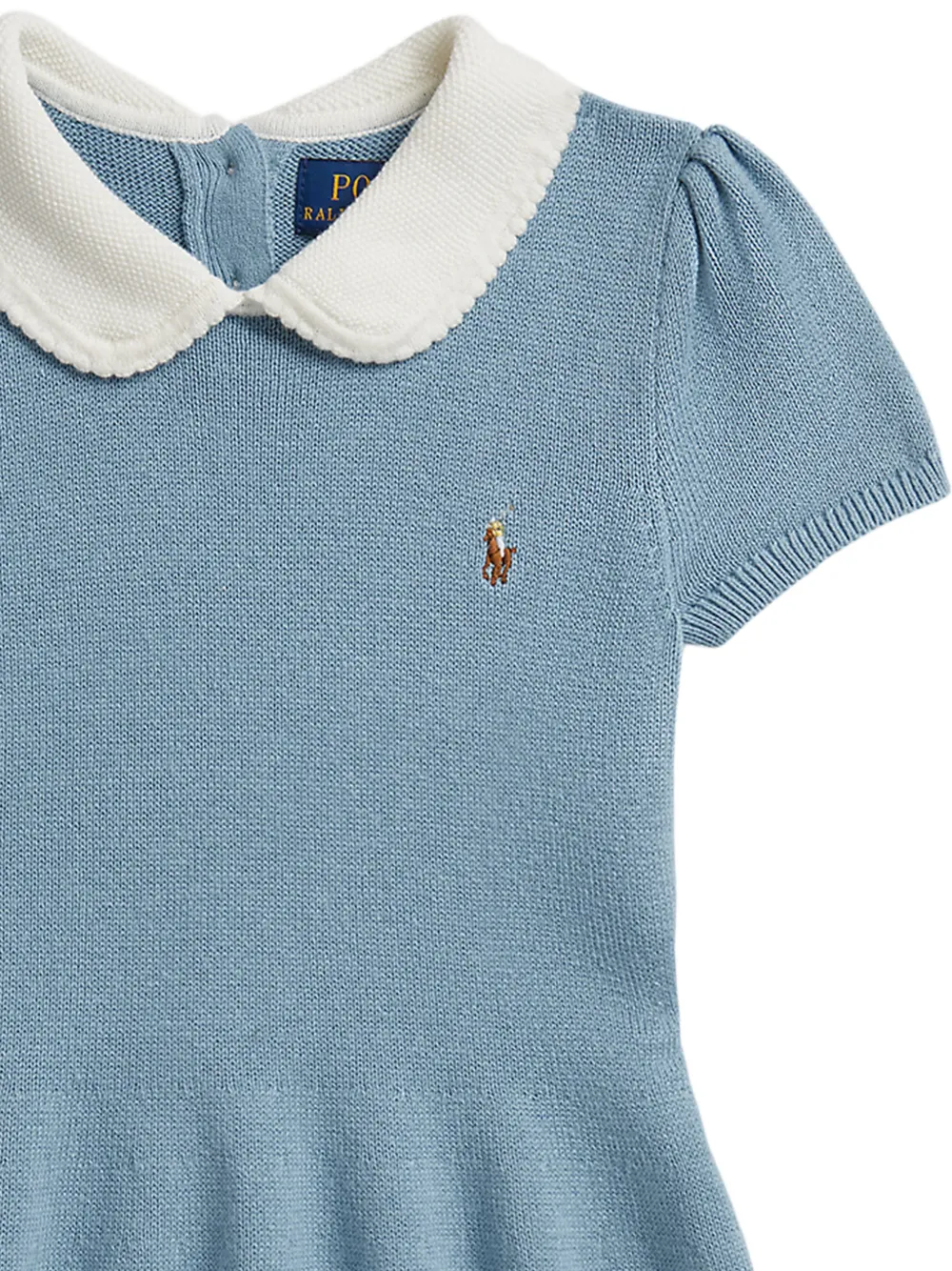 POLO RALPH LAUREN KIDS Polo Pony jurk met Peter Pan-kraag Blauw
