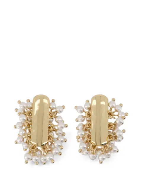 Self-Portrait pearl-cluster earrings
