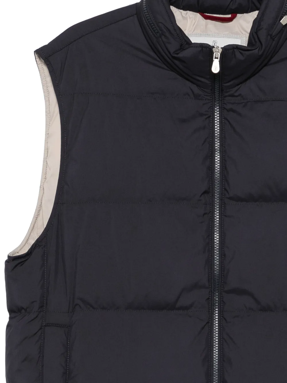 Brunello Cucinelli Gewatteerd jack met rits Blauw