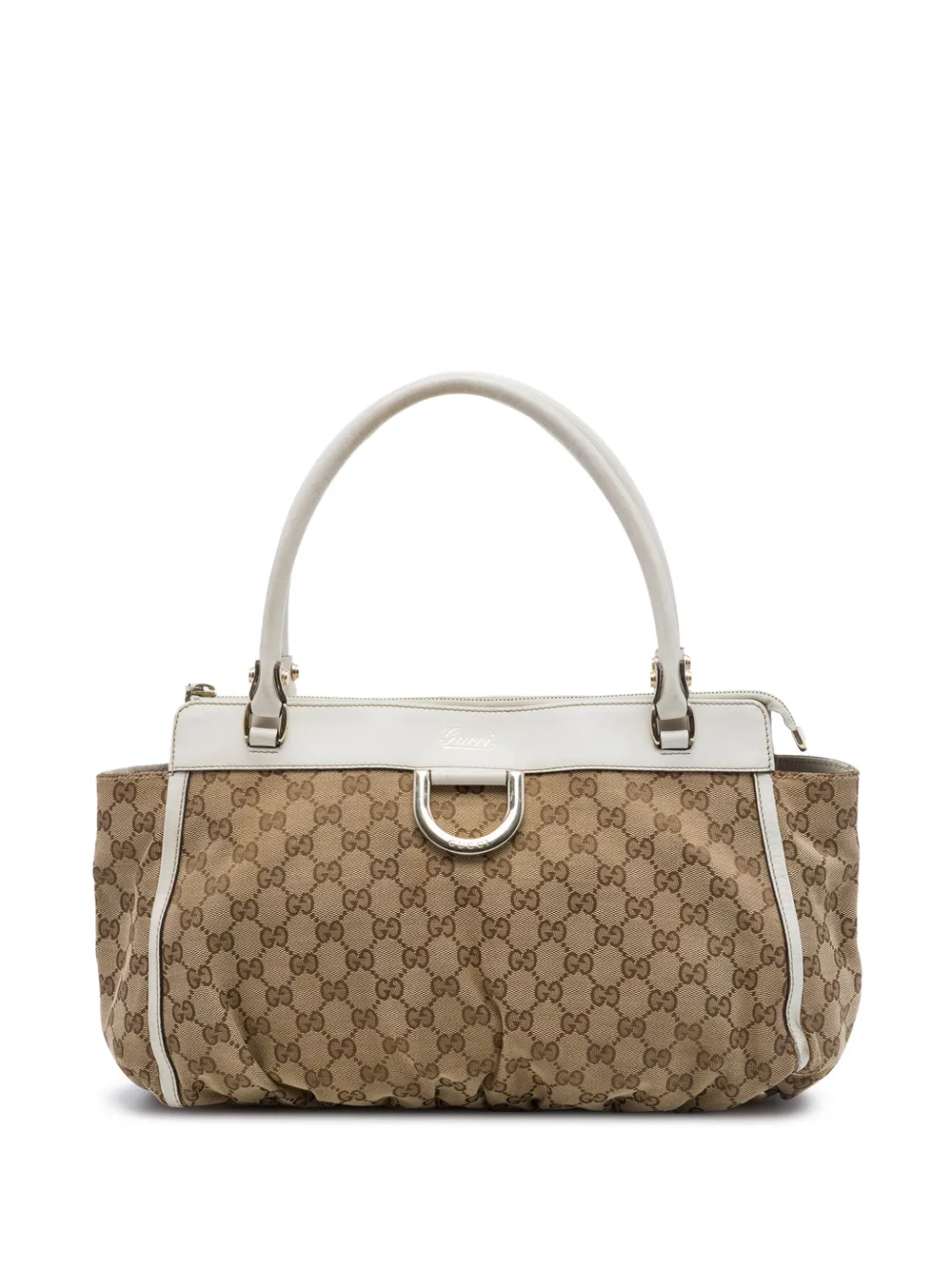 Gucci Pre-Owned Borsa tote Abbey in tela GG con anello a D 2016-2026 - Toni neutri