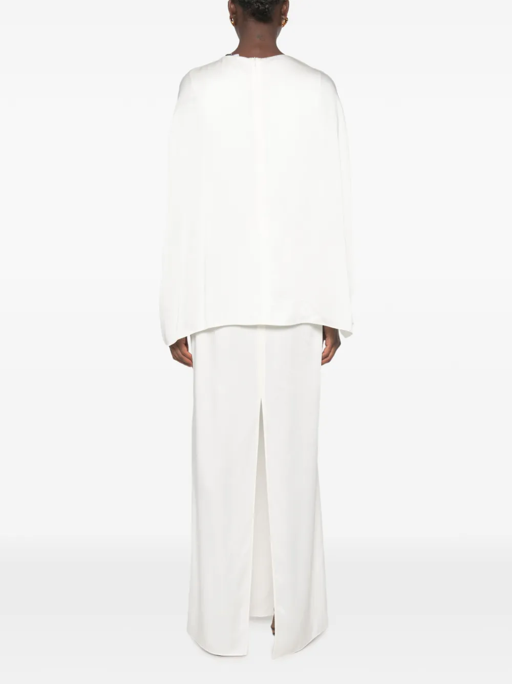 Stella McCartney Gedrapeerde jurk met cape Beige
