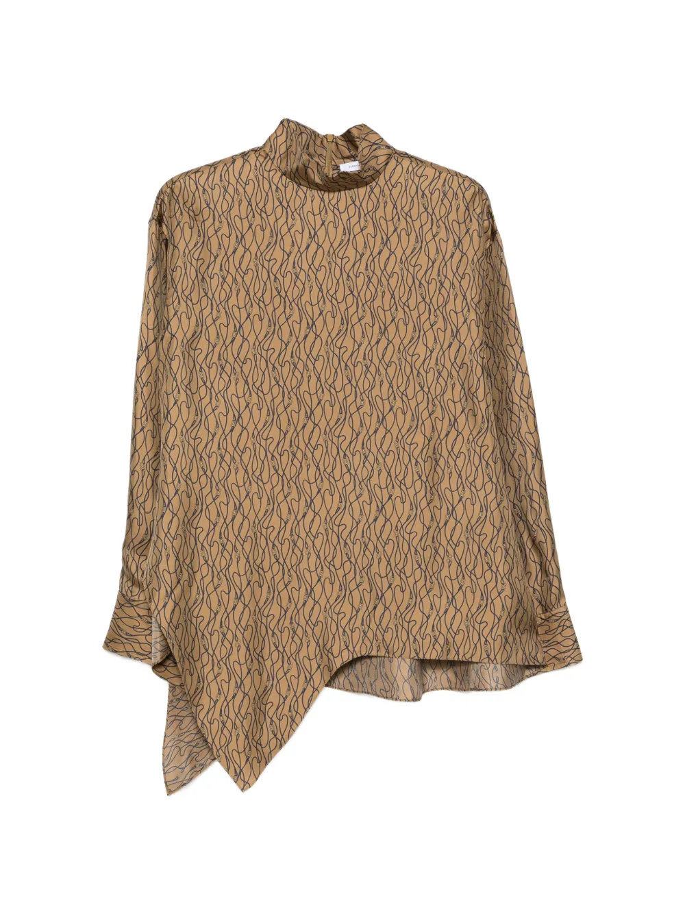 Ferragamo graphic-print asymmetric blouse - Neutrals