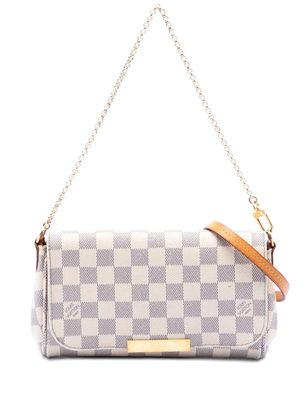 Louis Vuitton Pre-Owned Borsa a tracolla Favourite PM in tela Damier Azur 2015 - Bianco