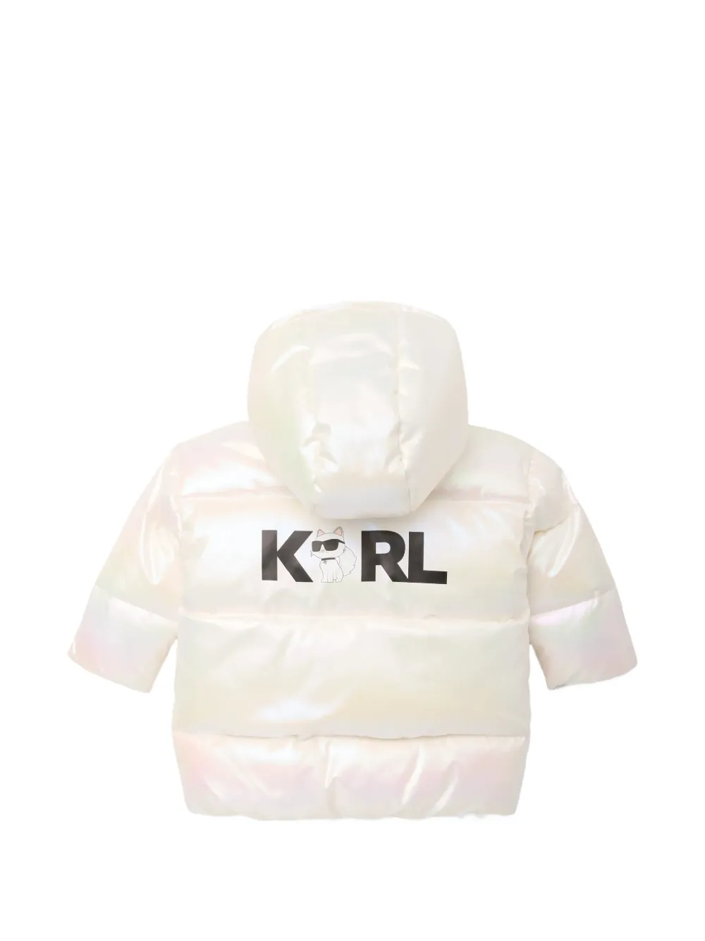 Karl Lagerfeld Kids Iriserend gewatteerd jack Wit