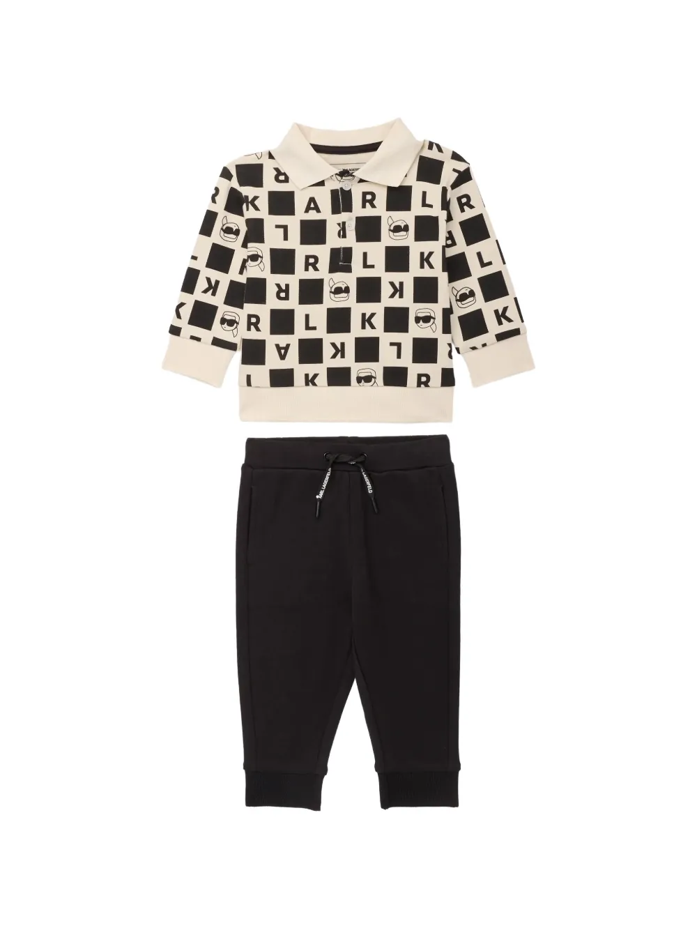 Karl Lagerfeld Kids Tuta sportiva con stampa - Nero