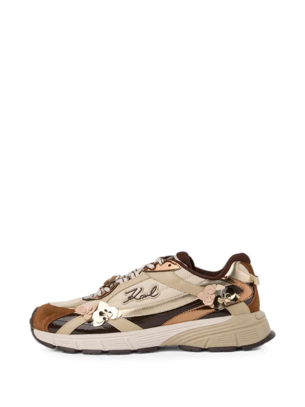 Karl Lagerfeld Orion Sneakers mit Blumenbesatz - Nude