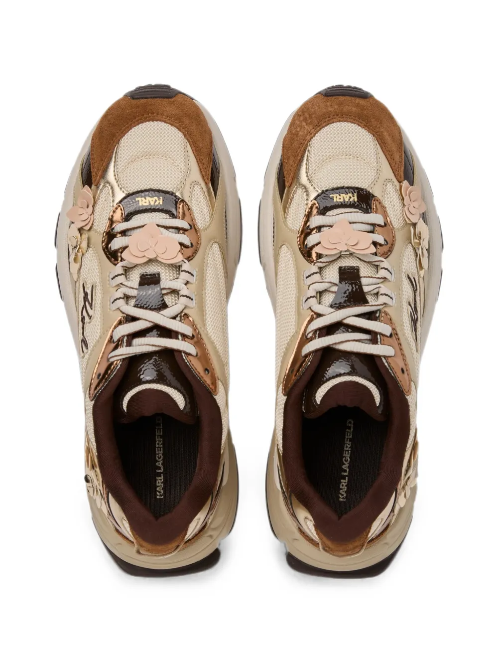 Karl Lagerfeld Orion floral-trim sneakers Beige