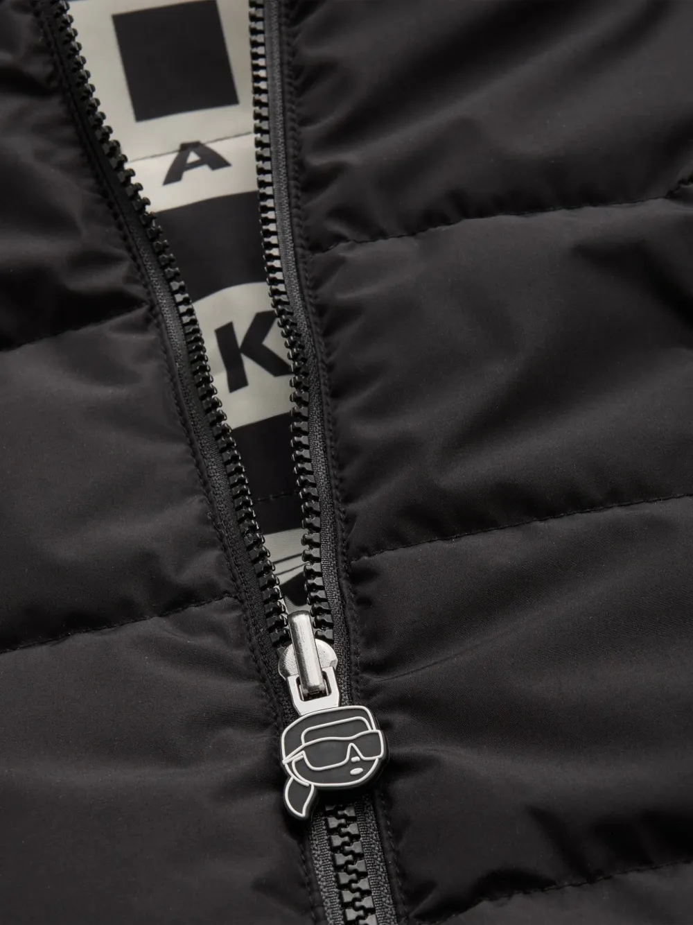 Karl Lagerfeld Kids reversible hooded puffer jacket Zwart