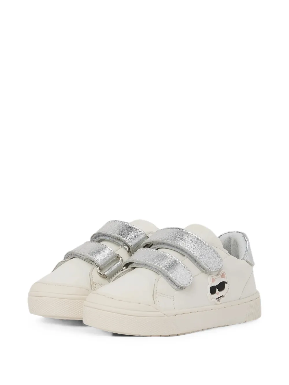 Karl Lagerfeld Kids touch-strap trainers Wit