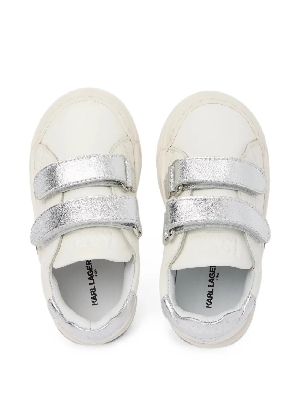 Karl Lagerfeld Kids touch-strap trainers Wit