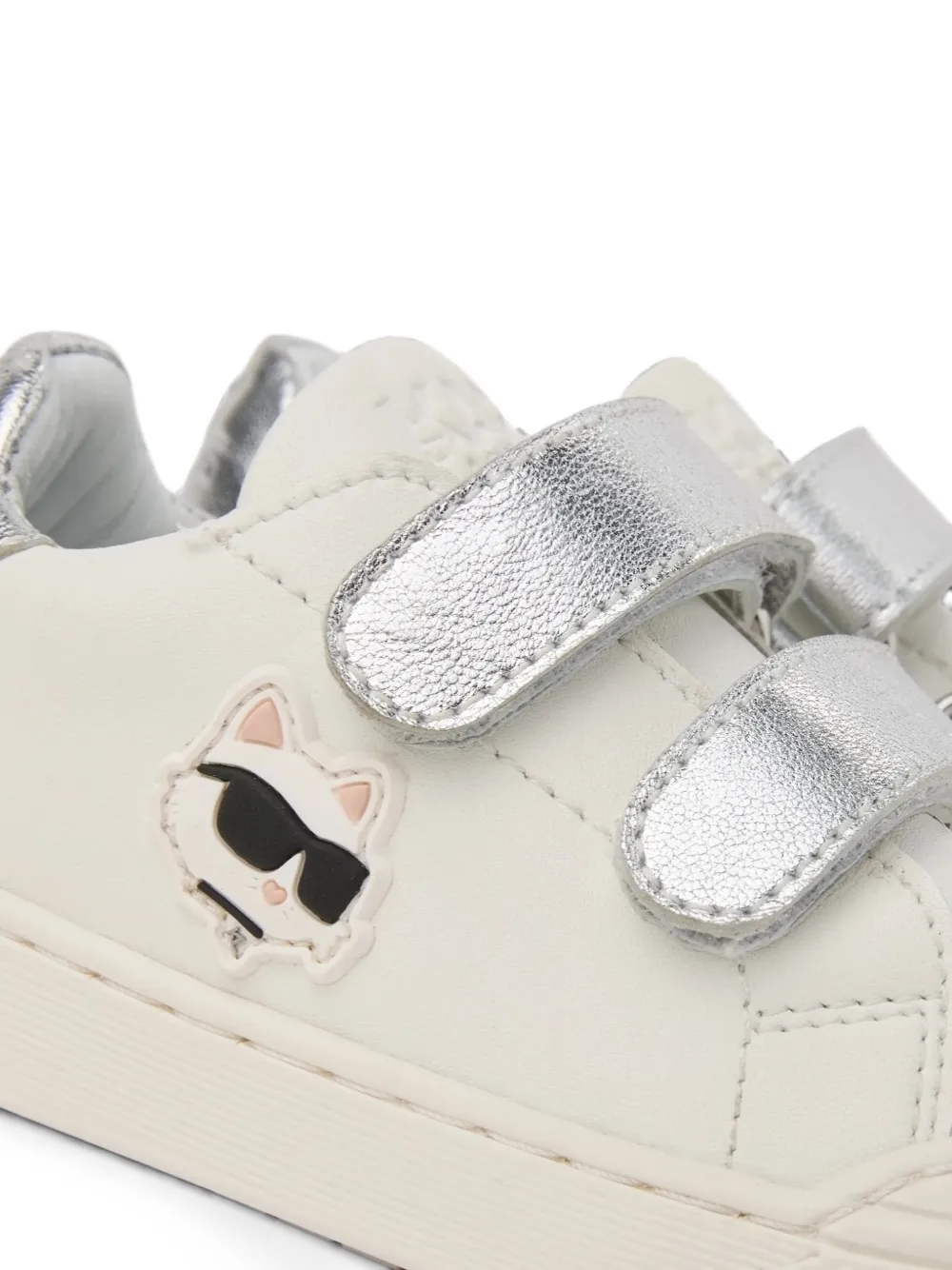 Karl Lagerfeld Kids touch-strap trainers Wit