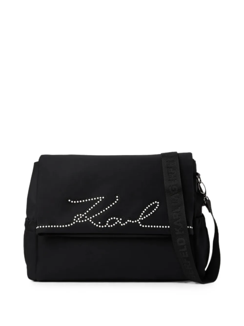 Karl Lagerfeld Kids Wickeltasche mit Nieten und Logo-Print - Schwarz