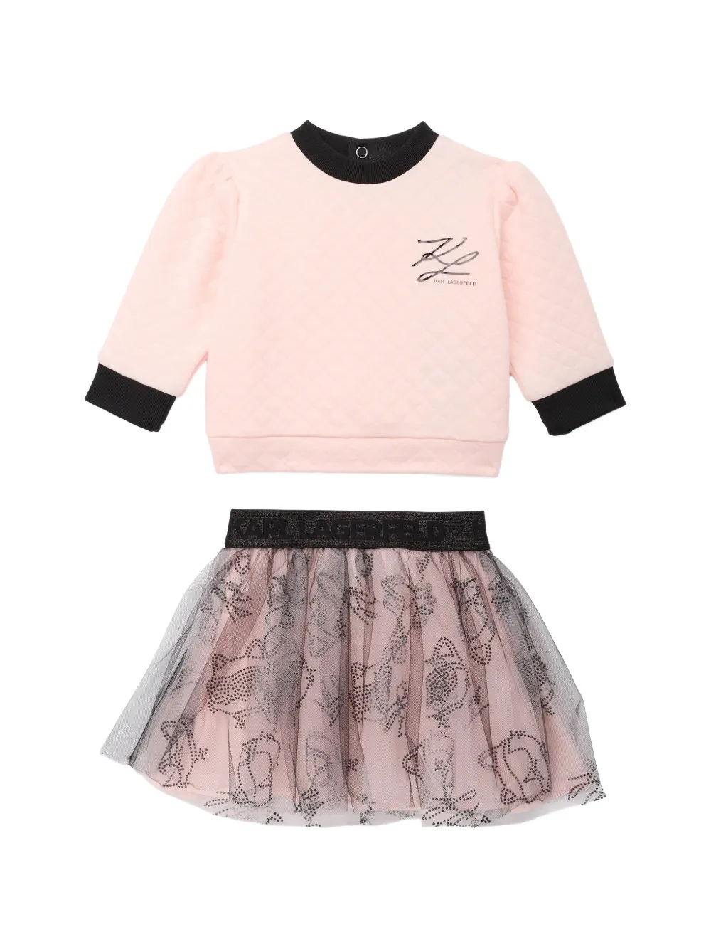 Karl Lagerfeld Kids Gestepptes Tüllrock-Set - Rosa