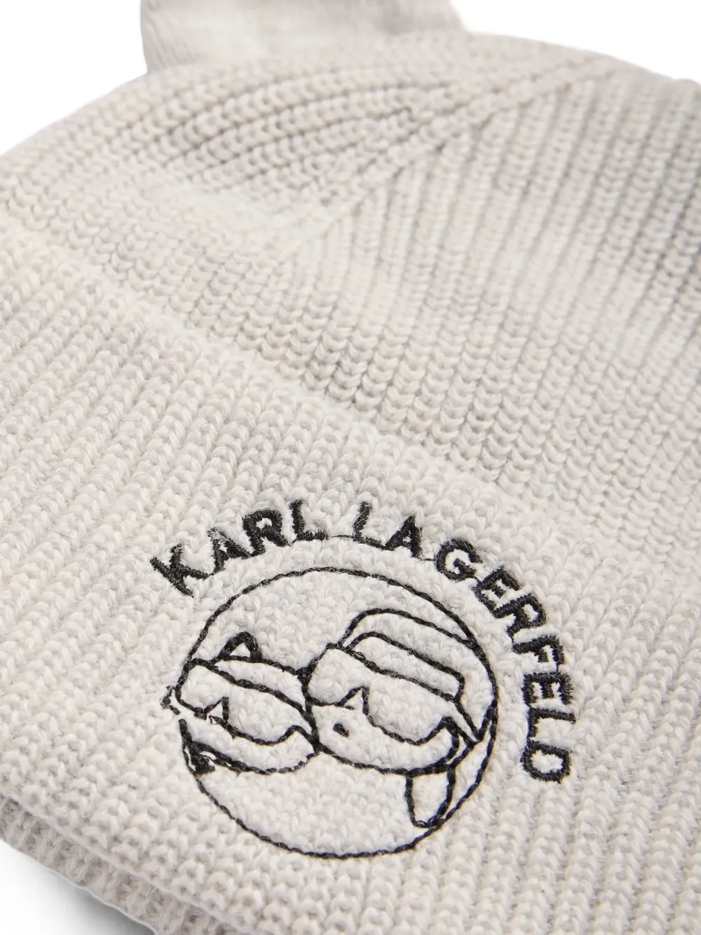 Karl Lagerfeld Kids Katoenen slofjes en muts met geborduurd logo en oor-details Beige