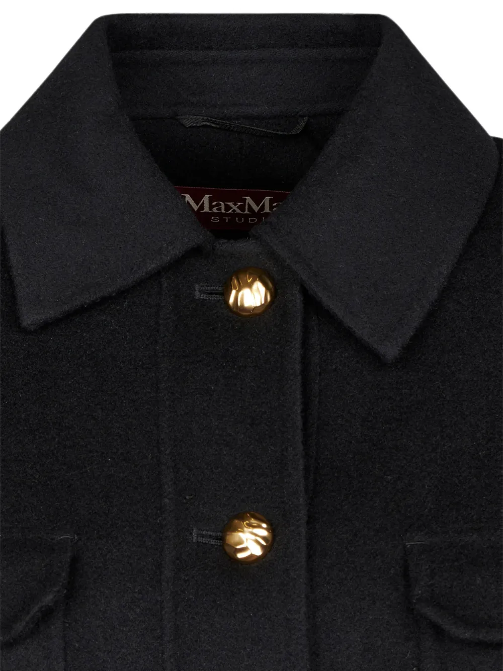 Max Mara Button-up jack met zakdetail Zwart