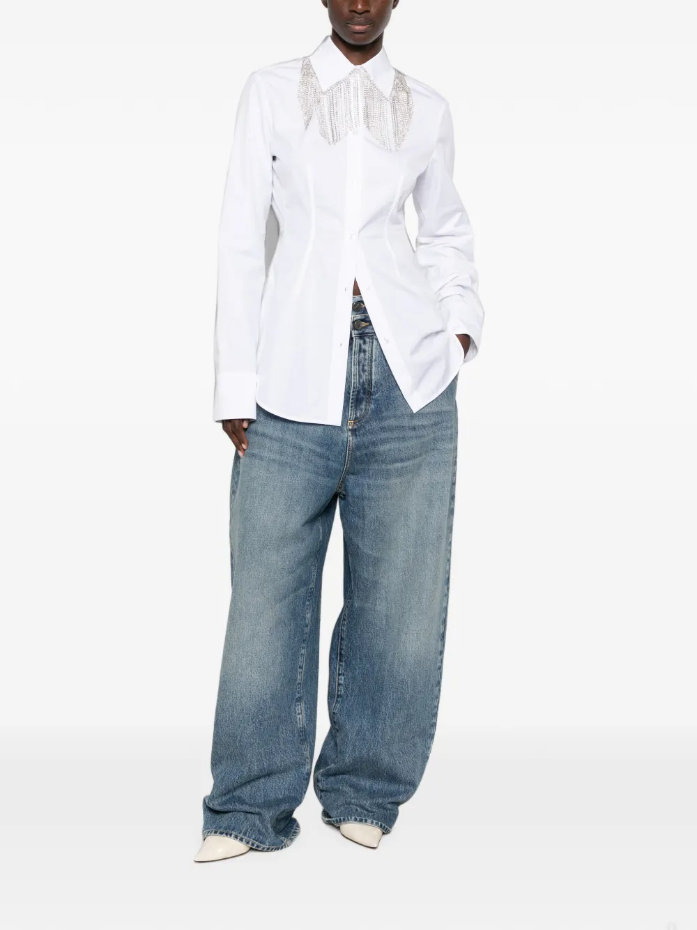 Sportmax T-shirt met kristallen Wit