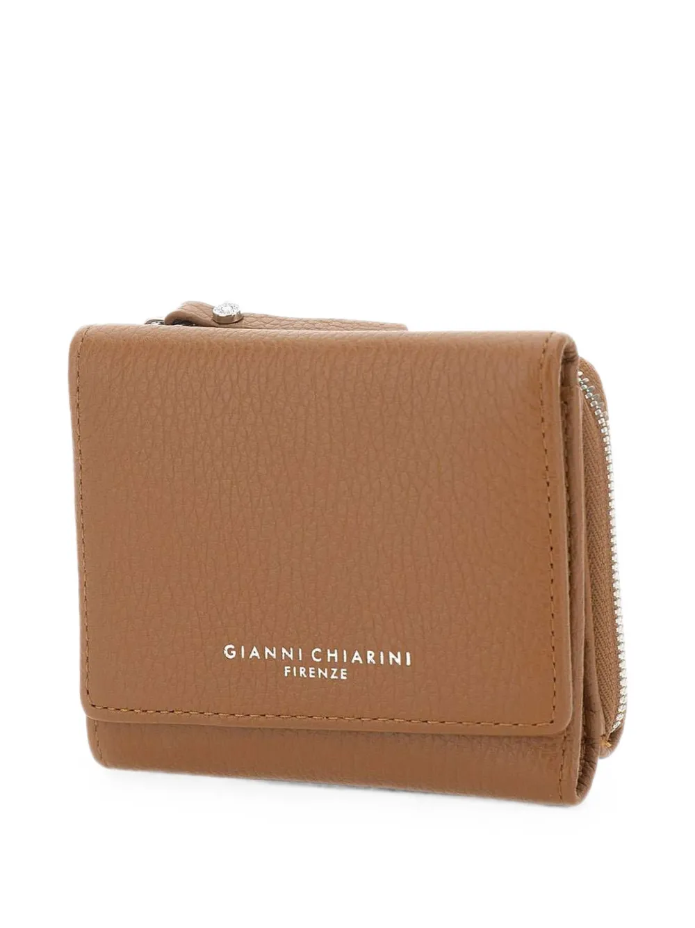 GIANNI CHIARINI Grain portemonnee van bewerkt leer Beige
