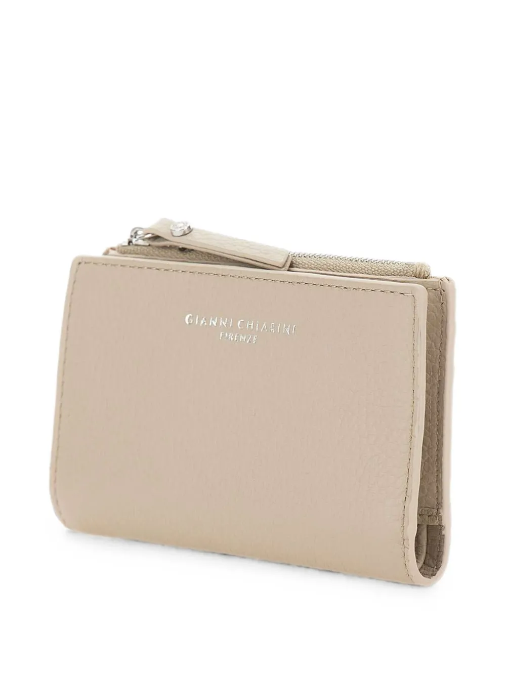 GIANNI CHIARINI Dollaro portemonnee van bewerkt leer Beige