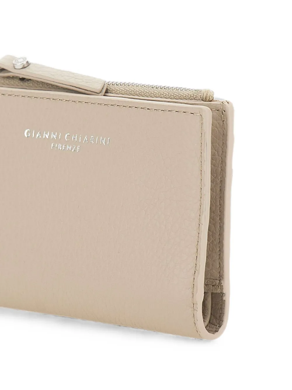 GIANNI CHIARINI Dollaro portemonnee van bewerkt leer Beige