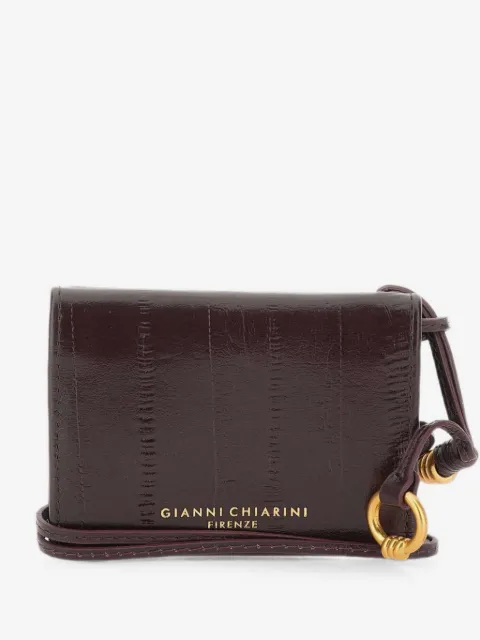 GIANNI CHIARINI eel-effect leather card holder