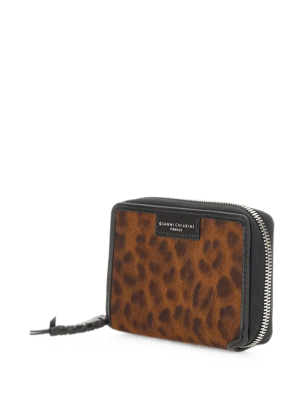GIANNI CHIARINI Horsy leren portemonnee met dierenprint Bruin