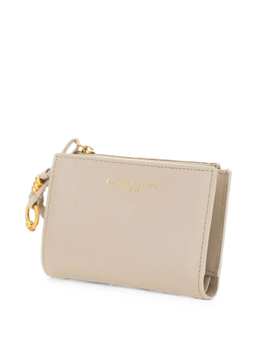 GIANNI CHIARINI Leren portemonnee met geknoopt detail Beige