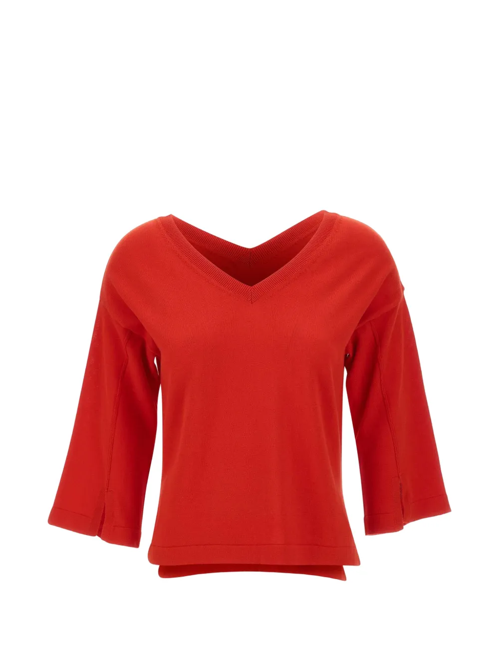 Kangra side-slit V-neck sweater - Rot