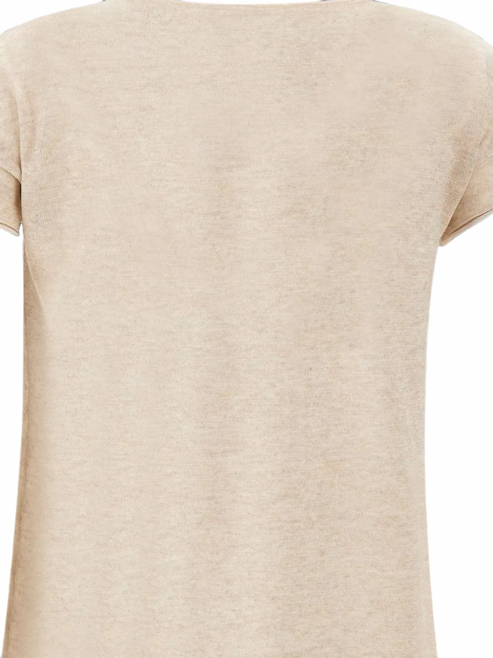 Kangra Verfraaid T-shirt met korte mouwen Beige