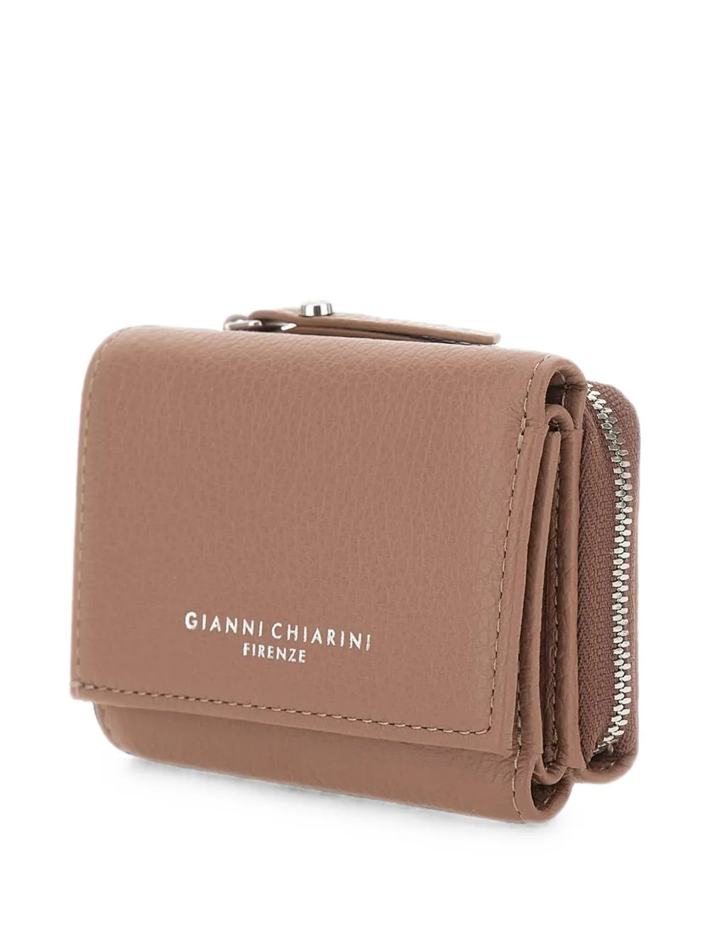 GIANNI CHIARINI Grain portemonnee van bewerkt leer Beige