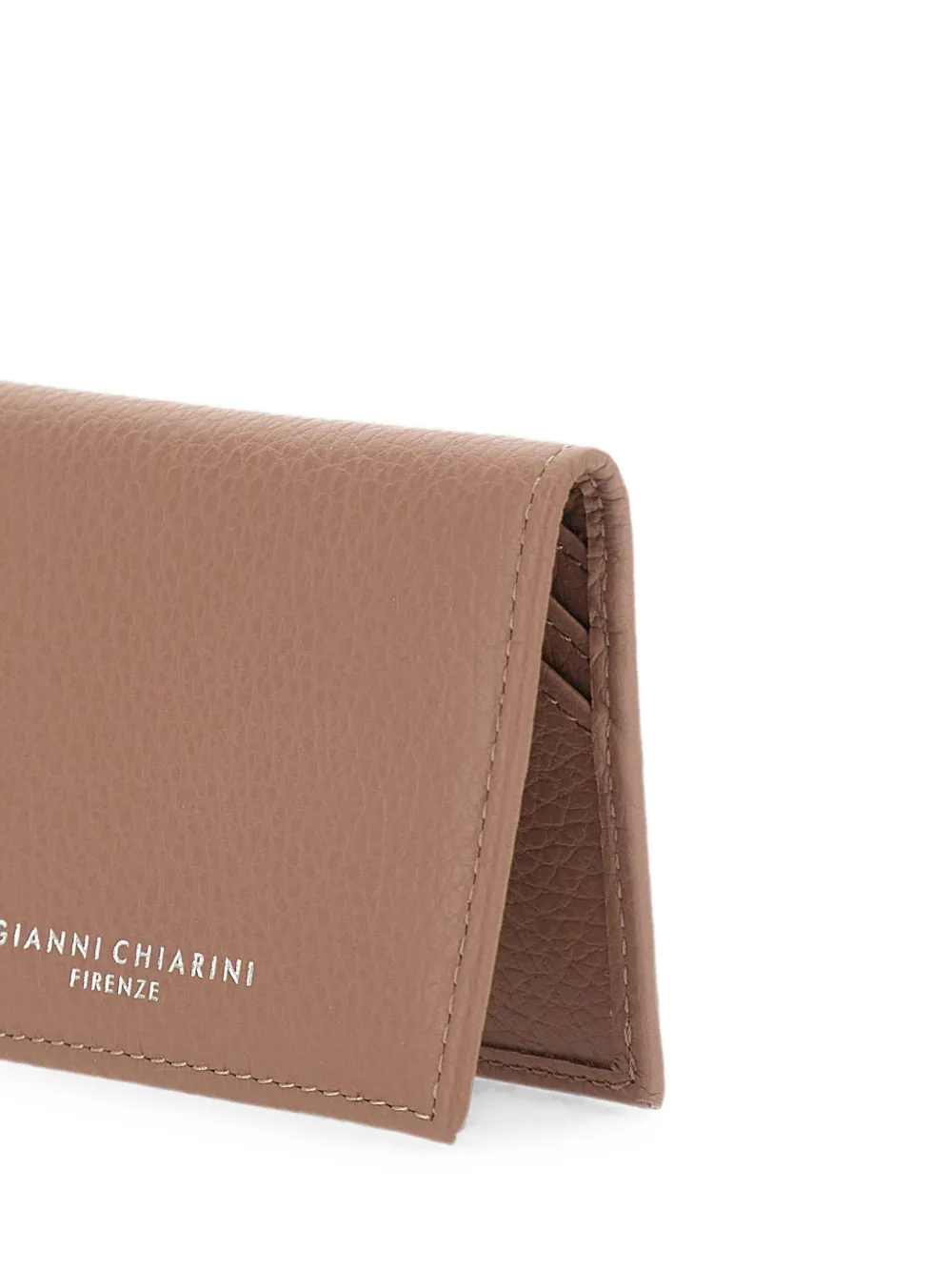 GIANNI CHIARINI Dollaro pasjeshouder van bewerkt leer Beige