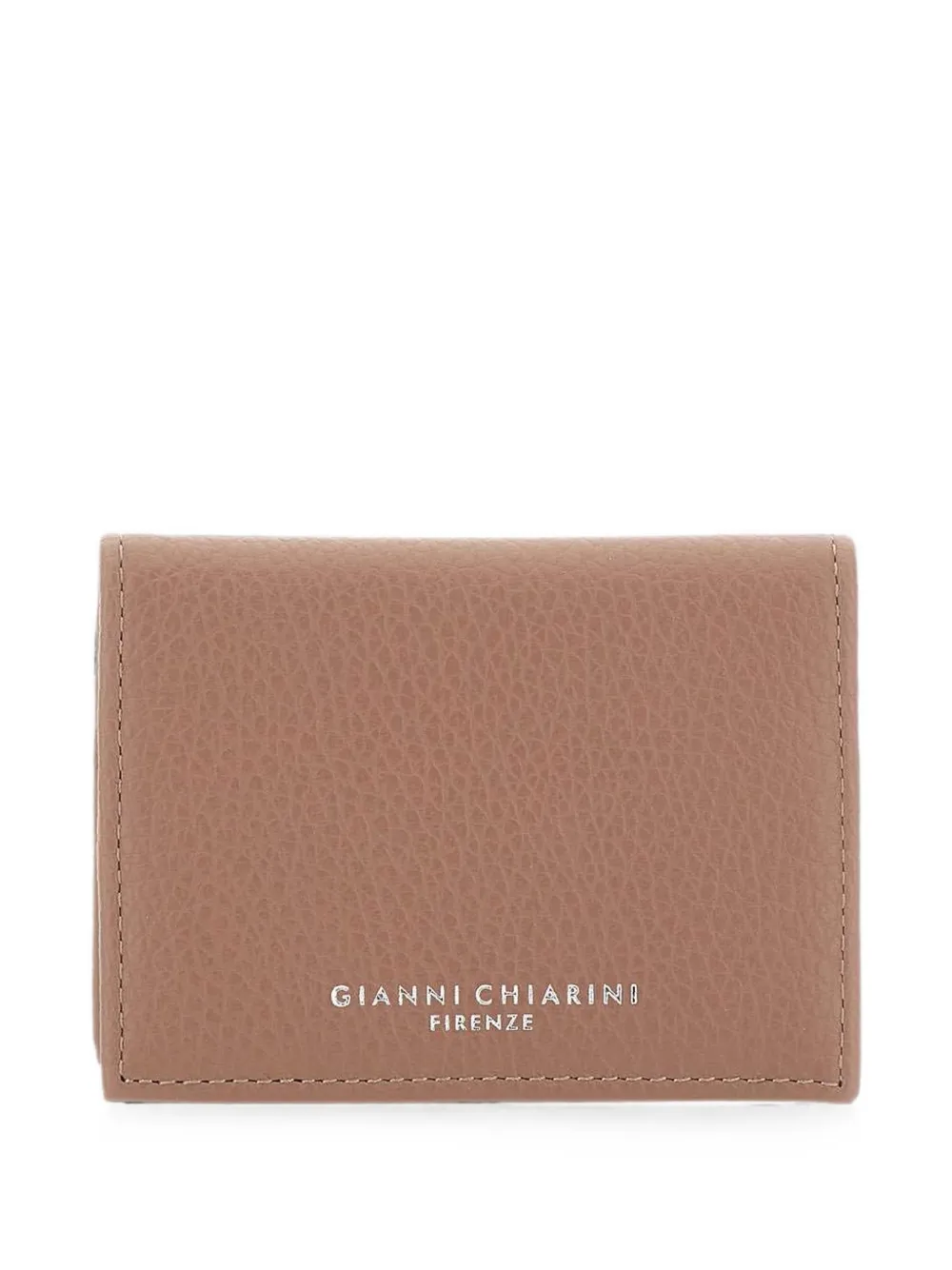 GIANNI CHIARINI Dollaro pebbled leather card holder - Toni neutri