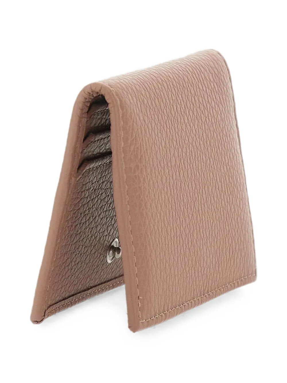 GIANNI CHIARINI Dollaro pasjeshouder van bewerkt leer Beige