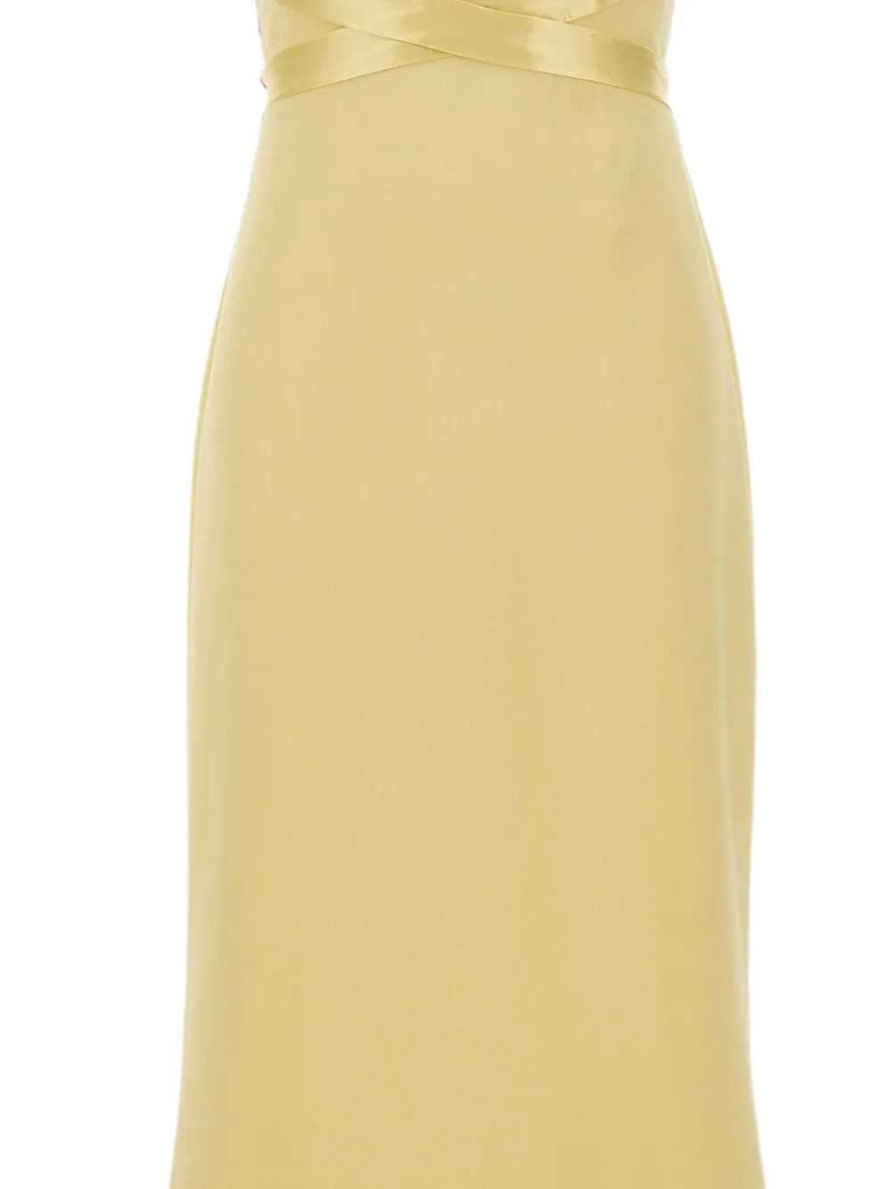 Retrofete Magnolia jurk met open rug Geel