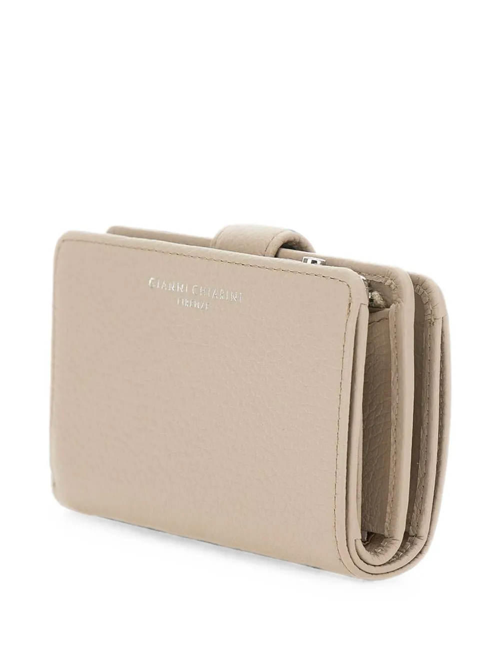 GIANNI CHIARINI Dollaro portemonnee van bewerkt leer Beige
