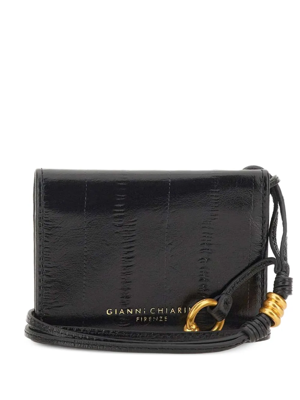 GIANNI CHIARINI eel-effect leather card holder - Schwarz