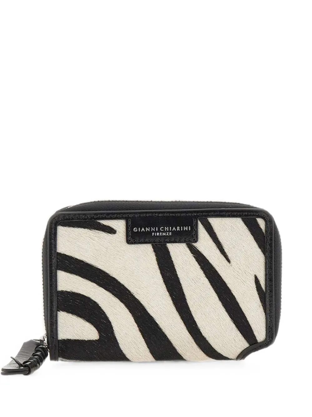 GIANNI CHIARINI Horsy zebra-print leather wallet - Toni neutri