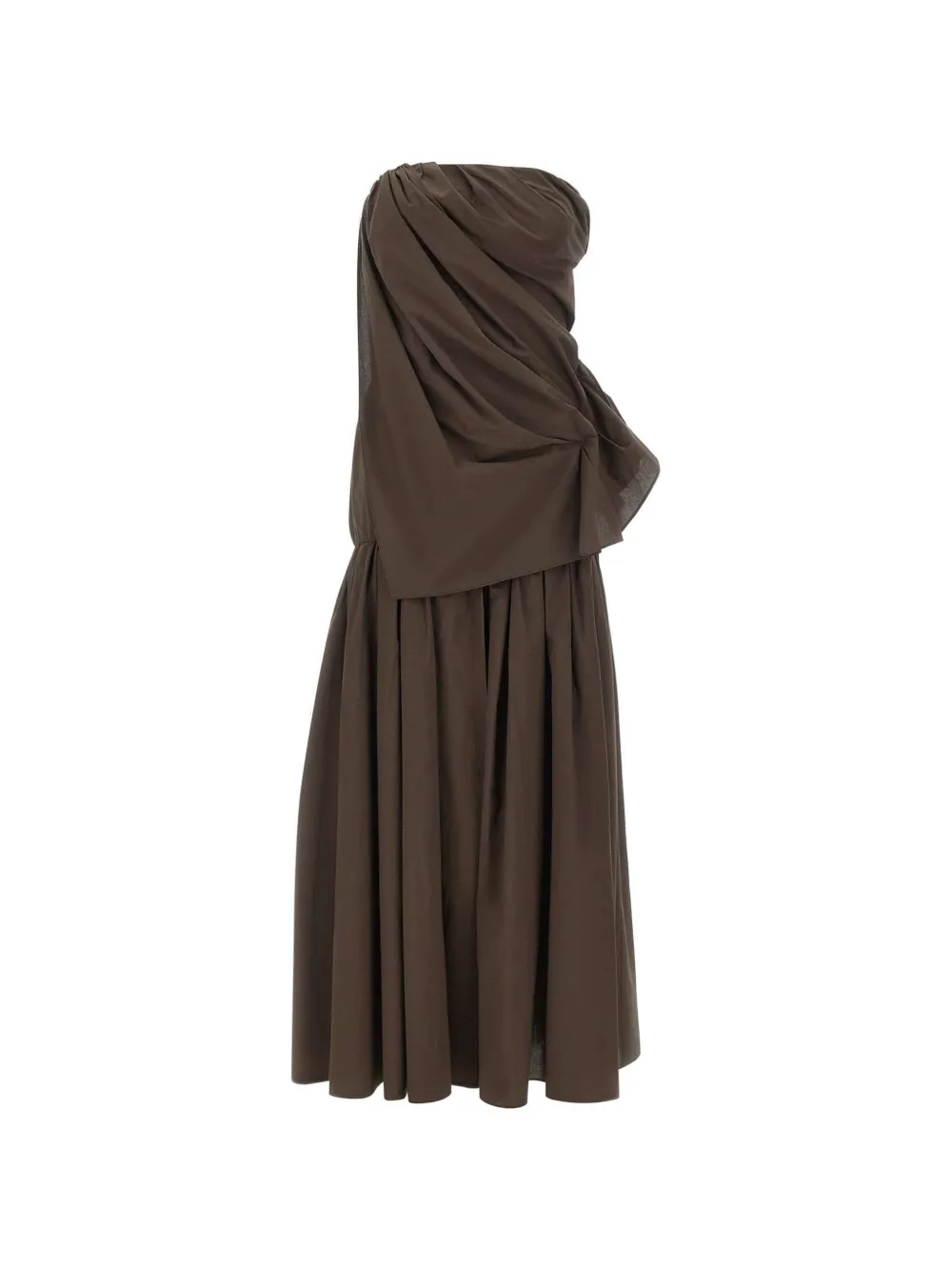 The Garment Bazaar Drape strapless midi dress - Marrone